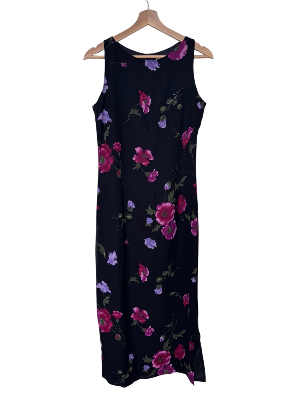 Vintage Y2K Dark Floral Long Dress